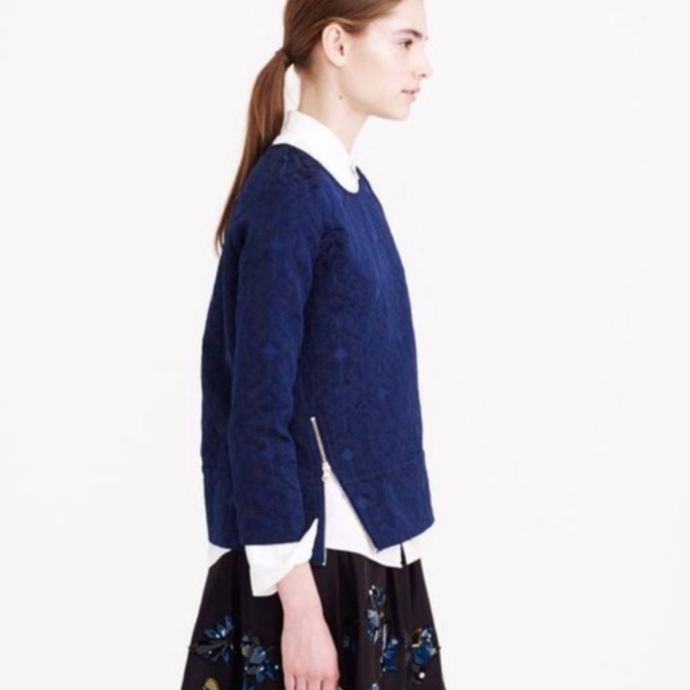 J.Crew Matelasse Side Zip Blouse - Picture 2 of 5